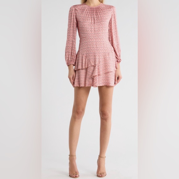 Maje Pink Textured Mini dress